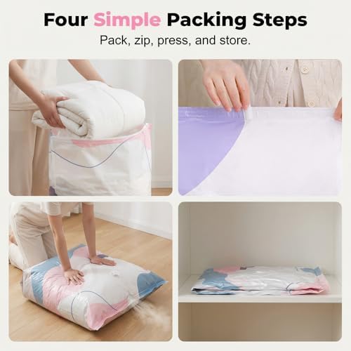 Vacuum Storage Bags for Clothes, Comforters, Compression Space Saver Bags