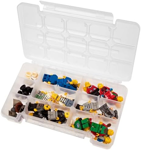 Akro-Mils 05705 Plastic Portable Parts Storage Case for Hardware and Crafts with Hinged Lid and 4 Adjustable Dividers, (8-3/8-Inch x 5-Inch x 1-5/8-Inch), Small, Clear