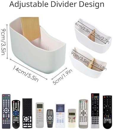 LINFIDITE TV Remote Holder Wall Mount Remote Control Holder for Bed Universal Bedside Wall Remote Holder Caddy Organizer Hole-Free Remote Control Holder (For 2 Or 3 Remote Controls–White–Quantity1