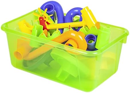 Storex Small Cubby Bin, 12.2 x 7.8 x 5.1 Inches, Candy Green, 5-Pack (62477U05C)