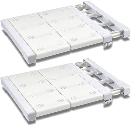 Gerrii 2 Pcs Expandable Closet Tension Rod Shelf, 28.74''-49.21''