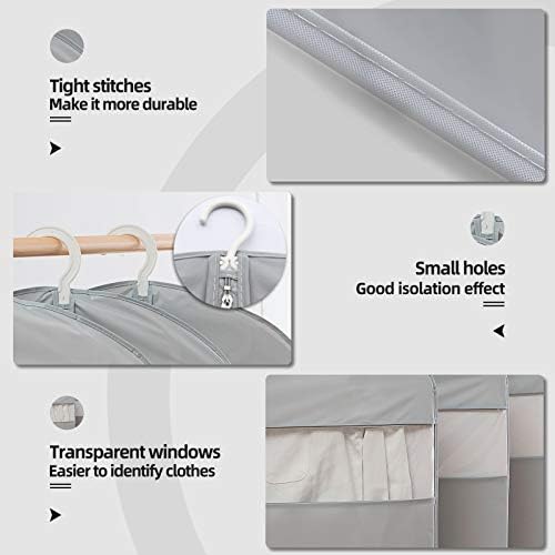 Suit Bag for Storage and Travel, 50"Garment Bags for Hanging Clothes, 4Pcs