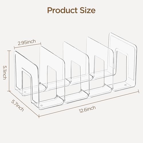HBlife Clear Acrylic Kids Shoe Rack for Closet Organizers and Storage, Small Shoe Rack 4 Sections Toddler Baby Shoe Storage Organizer Stackable Shoe Shelf,Desk File Sorter Book Purse Organizer(4 Pack)
