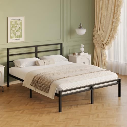 Lutown-Teen 12 Inch King Size Bed Frame with Headboard and Footboard