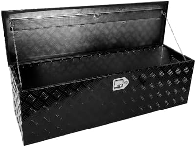 49"x15"x15" Black Heavy Duty Aluminum Pickup Truck Bed Tool Box