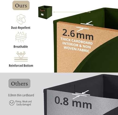 DECOMOMO Storage Bins, Cube Storage Bin with Labels