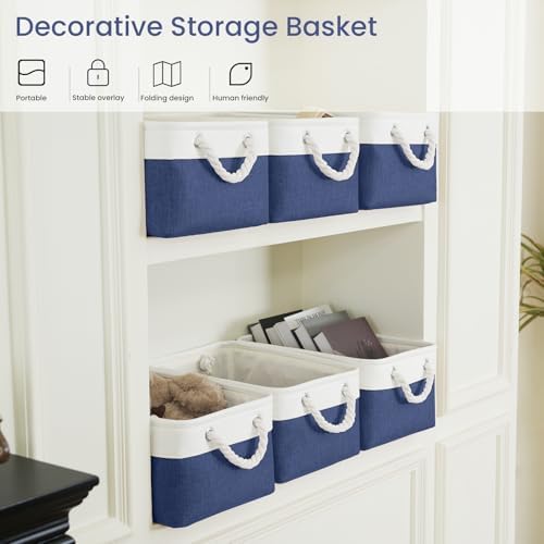 13.8x9.8x6.7 Inch Fabric Small Storage Bins with Handles 3 Pack