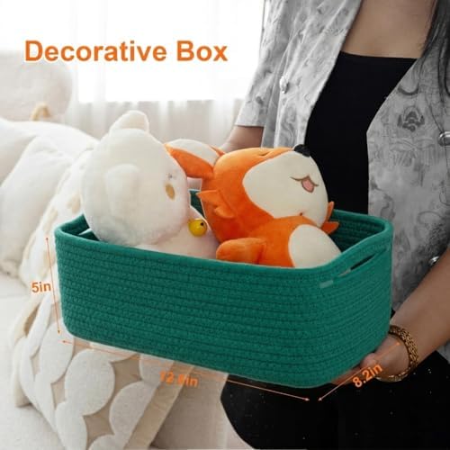 3Pack Small Woven Storage Baskets for Shelves Organizing