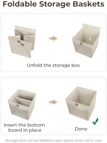 StorageWorks 11x11 Storage Cubes, Fabric Bins, Brown and Beige, 3-Pack