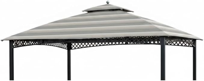 Garden Winds Durable 350 Replacement Canopy Top Compatible with Windsor Dome 10’ x 12’ Gazebo Models L-GZ717PST-C, A111001701 - Stripe Stone