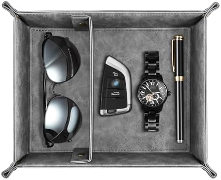 SITHON Valet Tray Desktop Storage Organizer with 2 Compartments