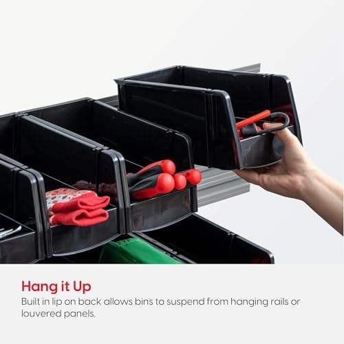 IRIS USA 12-Pack, Small Stackable Storage Bins, Black