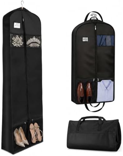 2PCS Wedding Dress Garment Bags for Travel 71"+43" Gown Dress Bag Hanging