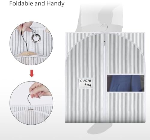Univivi Long Garment Bags Dress Bags for Gowns, 60 Inch, 10 Pack, White