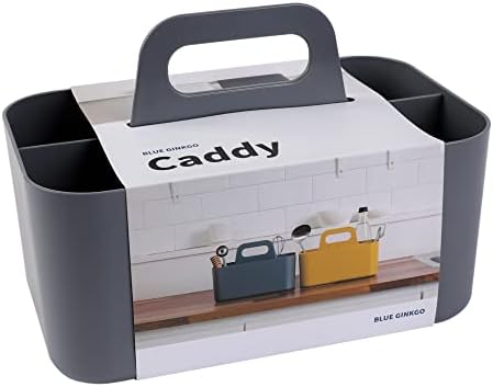 BLUE GINKGO Stackable Organizer Caddy, Rectangle, Dark Grey, Made in Korea