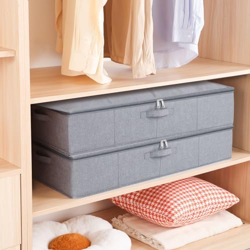 Under Bed Storage Container,Grey,23.6x11.8x5.9 Inch,2 Pack
