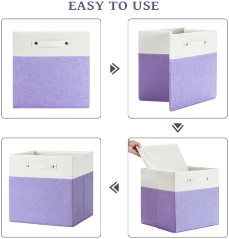 FinishingBo 13x13x13 Storage Cube Bins 6 Pack, Cube Shelf Baskets