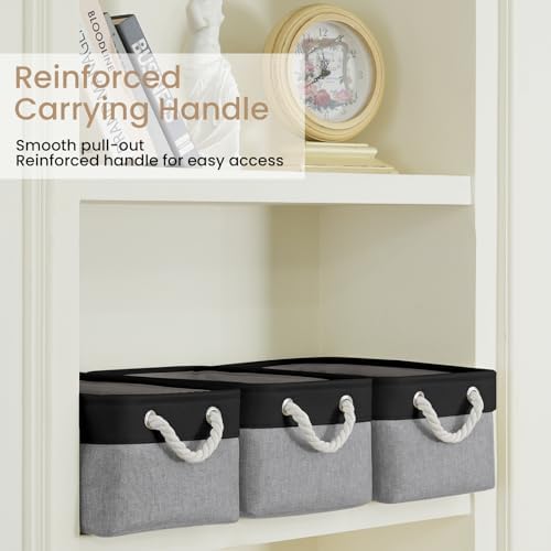 13.8x9.8x6.7 Inch Fabric Small Storage Bins with Handles 3 Pack