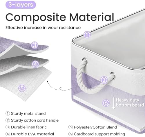 15.7x11.8x8.26 Inch Fabric Large Storage Bins with Handles 6 Pack