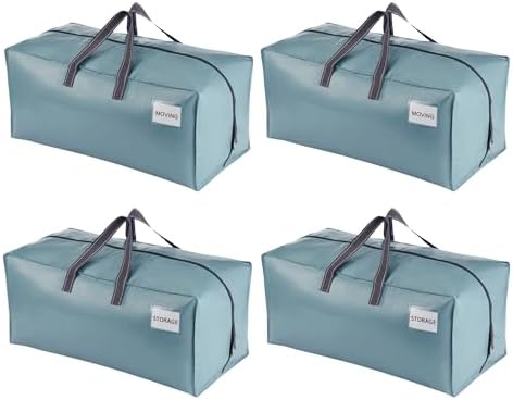 VENO 4 Pack Heavy Duty Moving Bags with Backpack Straps, Zippers & Handles, Extra Large Packing Bags for College Dorm Essentials, Moving Supplies Alternative to Cardboard Moving Boxes