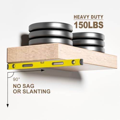 2pcs Floating Shelf Bracket Heavy Duty,Decorative Floating Shelf Hardware Hidden Black Metal Fireplace Mantel Brackets Without Jig (18"X8"X1.0" Without Tools)