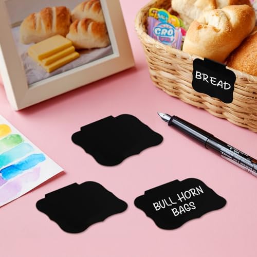12pcs Black Basket Labels Removable PVC Labels