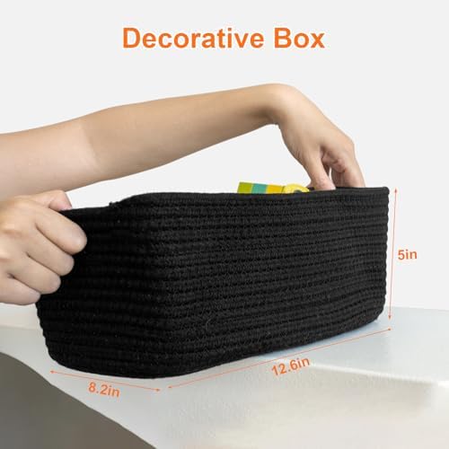 3Pack Small Woven Storage Baskets for Shelves Organizing