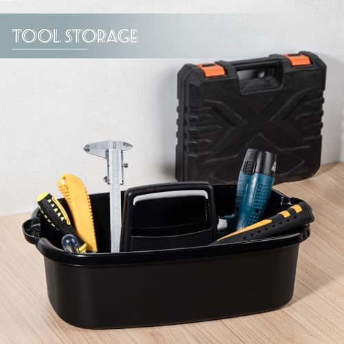 Large Cleaning Supplies Caddy Portable Shower Caddy Basket Black