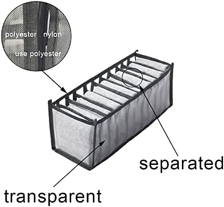 3 Pack Drawer Organizer for Underwears, Sock,Tie Foldable Closet Organizer Drawer Soft Fabric Dresser Drawer Divider Bins for Underwear Socks Ties(3PCS Underware+Socks)