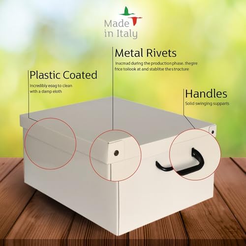 Lavatelli: Storage Box: Small - Peony - Lid & Side Handles, Decorative Cardboard Organizer, Stacks-Folds, Home-Clothes-Linen-Office, 13.8 x 9.8 x 6.9 | Floral Closet Organizer Box & Bedroom Garment Container – 25x35x17.5 cm