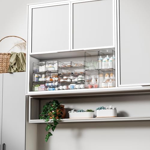 Yieach 12.1''W Clear Stackable Storage Drawers,2 Pack Acrylic Drawer Organizer for Hair Accessories,Makeup Organizers,Plastic Organizer Bins for Vanity,Bathroom,Cabinet,Desktop,Office Supply Organizer