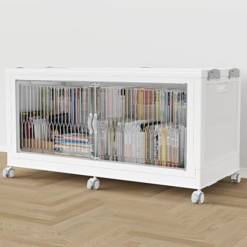 BROVIEW 340QT Extra Large Stackable Storage Bins with Lid, 1Pack White