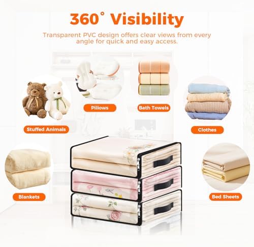 SpaceWhisper Clear Sheet Storage Bags, 6 Pack, 15.7 x 13.8 x 3.9 in