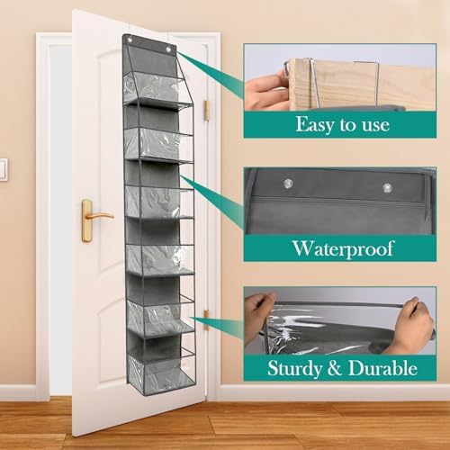 6-Shelf Over The Door Hanging Storage Closet Organizer (Grey)