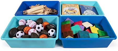 Humble Crew Plastic Storage Bins for Kids, Large Removable Toy Organizer | BPA-free, lightweight, fits cubbies and bookshelves, compatible with most toddler shelving for playroom, bedroom, or nursery