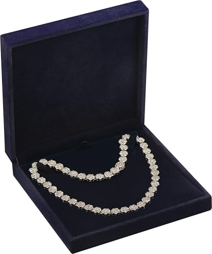 LAODA Navy Blue Velvet Big Necklace Gift Box Choker Pearl Chain Storage