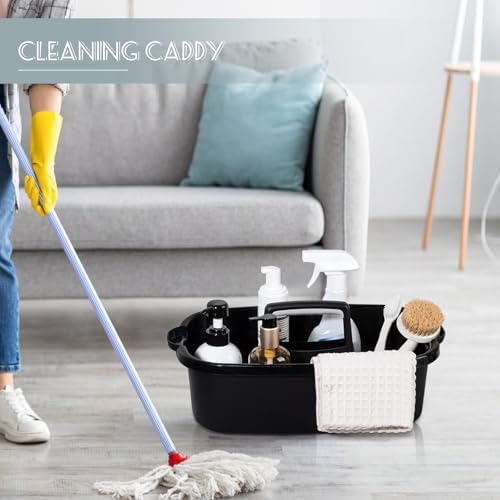Large Cleaning Supplies Caddy Portable Shower Caddy Basket Black