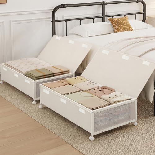 Fokyfok 2Pack Under Bed Storage Containers,10 inch Height,31 inch Long