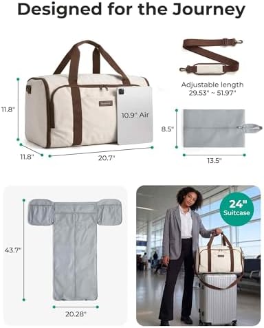 BAGSMART 2-in-1 Garment Duffle Bag with with Shoes Bag, Brown