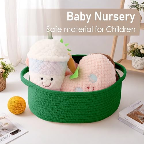 JMvicyroam Small Woven Basket, Empty Gift Basket, Green/1 Pack