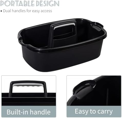 Large Cleaning Supplies Caddy Portable Shower Caddy Basket Black