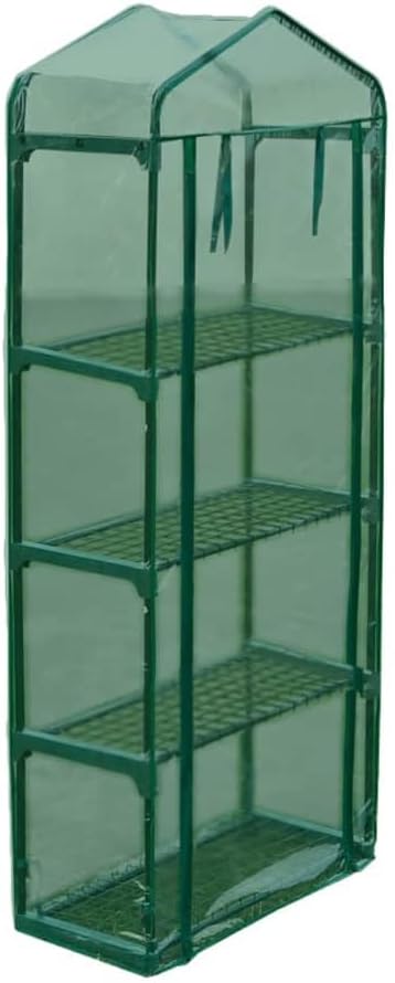 vidaXL Greenhouse, Green House for Garden Patio Backyard Lawn, Cold Frame for Plant Growing Gardening, Outdoor Greenhouse Grow House, 4 Shelf
