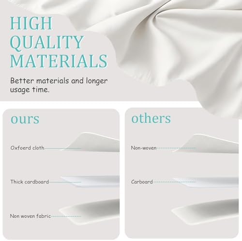 Storage Boxes, Fabric Clothes Bins, 3 Pack, White, 16.1x9.8x6.5 In