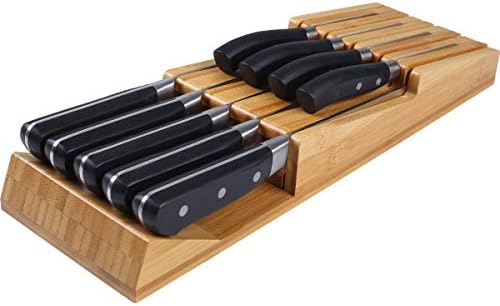 NIUXX Bamboo In-Drawer Knife Block Set for 9 Knives(Not Included)