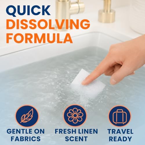Travel Laundry Detergent Sheets and Travel Clothesline – Laundry Detergent Sheets 50-Count + Portable Clothesline for Hotels, Cruises & Camping, Compact Sink Laundry Set for Trips & Small Spaces