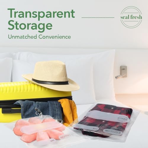 Seal Fresh 3 Gallon Large Plastic Storage Bags – 16" x 18" (60 Count) – Reusable XXL Extra Large Clear Jumbo Zip Bags with Sealable Zipper Top For Clothes, Travel, Moving