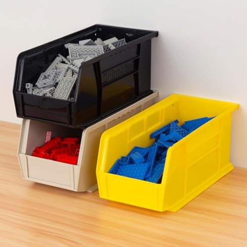 Akro-Mils 30230 AkroBins Plastic Storage Bins, 11"x5"x5", Black, 12-Pack