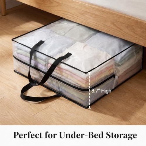 Clear 95L Underbed Storage Bag for Comforters and Blankets, Large Organizer Tote, 1 Pack