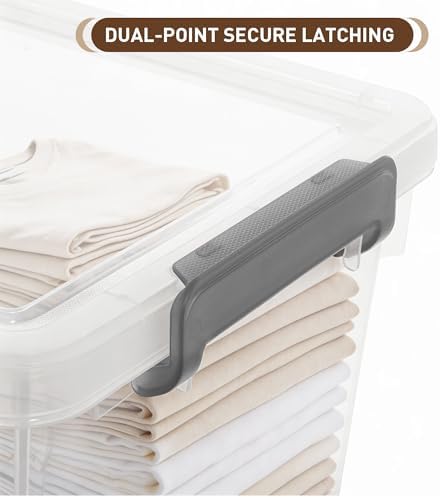 Citylife 22.2 Qt Ultra-Thick Plastic Clear Storage Bins with Lids, 6-Pack