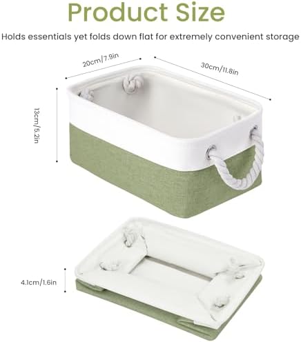 11.8x7.9x5.2 Inch Fabric Small Storage Bins with Handles 1 Pack